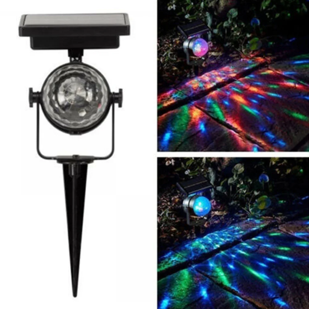 

Solar Rotating LED Projection Light Garden Lawn Lamp Outdoor Bulb Colorful Light