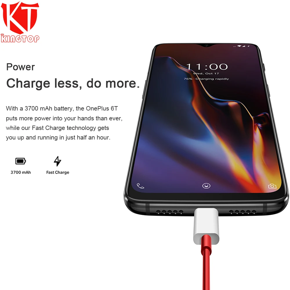 Oneplus 6T мобильный телефон 8 ГБ ОЗУ 128 Гб ПЗУ Snapdragon 845 Восьмиядерный 6,41 дюймов с двойной камерой 20MP+ 16MP экран разблокировка телефонов