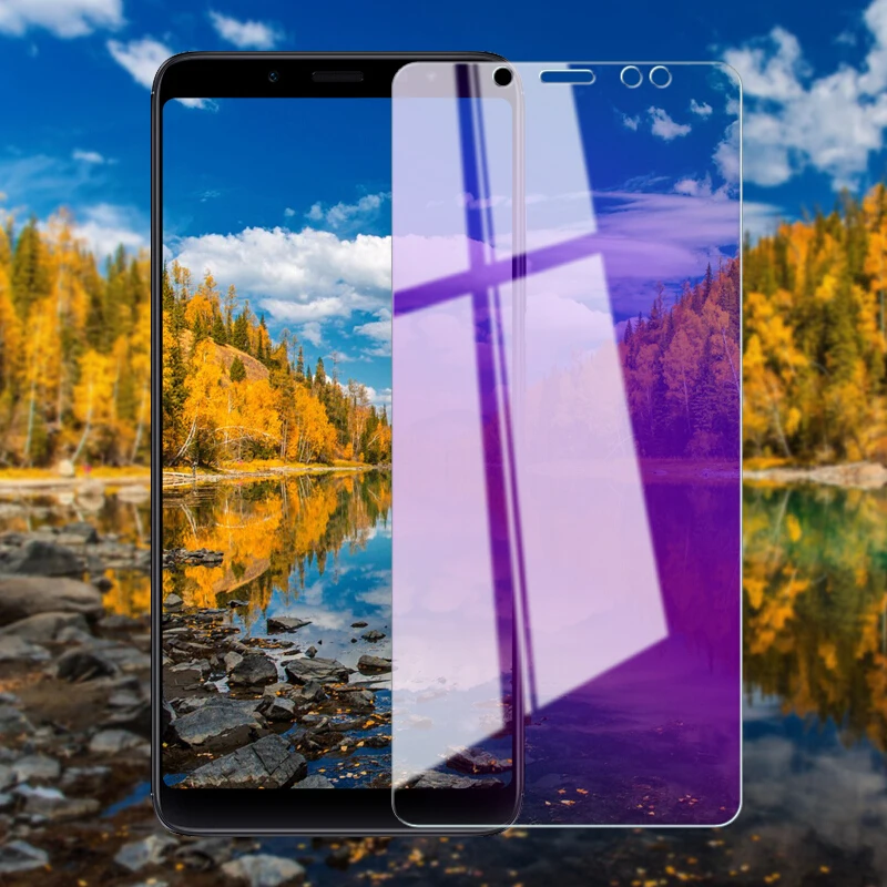 EXUNTON 2.5D 9H полное покрытие анти синее закаленное стекло для Xiaomi Redmi Note 5 Note5 синий