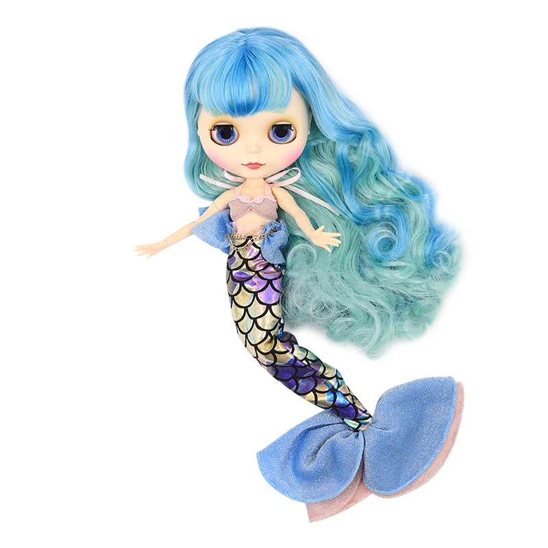 Кукла ICY DBS Blyth 1/6 bjd шарнир тела синие и мятные волосы матовое лицо белая кожа