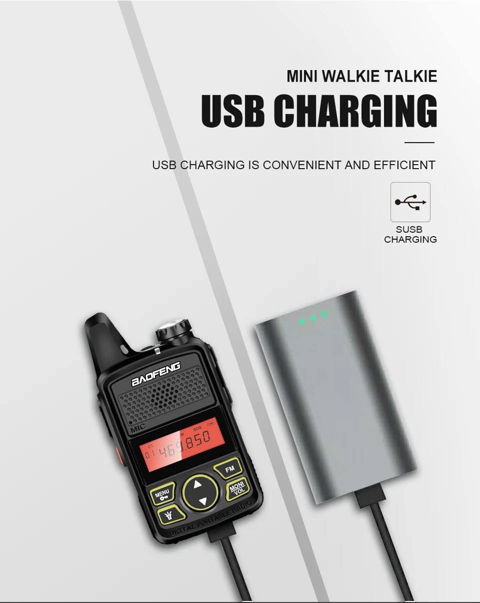 2 шт. BAOFENG BF-T1 мини-рация Radio Kids Ham радио передатчик УВЧ диапазона USB зарядное устройство Woki Toki радиоприемник HF baofeng t1
