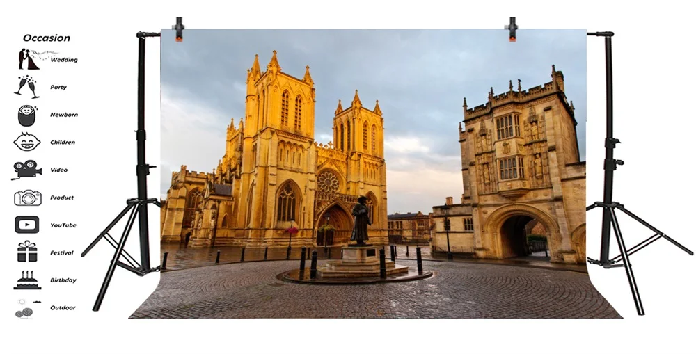 Laeacco City Buildings Palace Square фоны для фотосъемки индивидуальные фотофоны фотостудии |