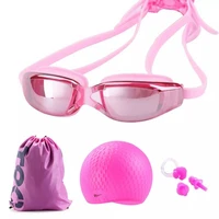 swimming goggles prescription myopia professional diving glasses men women waterproof silicone cap pool bag diopter eyewear