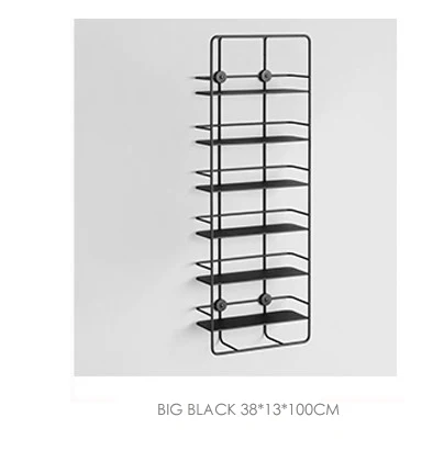 Big Black Современный Лофт дизайн настенные металлические настенные полки дисплей Показать полки, современные красивые украшения дисплей стойки хранения Держатели Стойки - Цвет: Big Black
