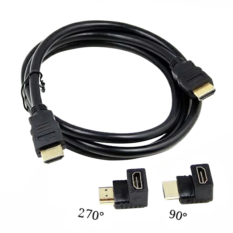 Larryjoe 10 м HDMI кабель 19 контактов Мужской до 19 контактов Мужской позолоченный штекер HDMI V1.4 HD 1080P+ 90 270 градусов адаптер для 3D DVD HDTV