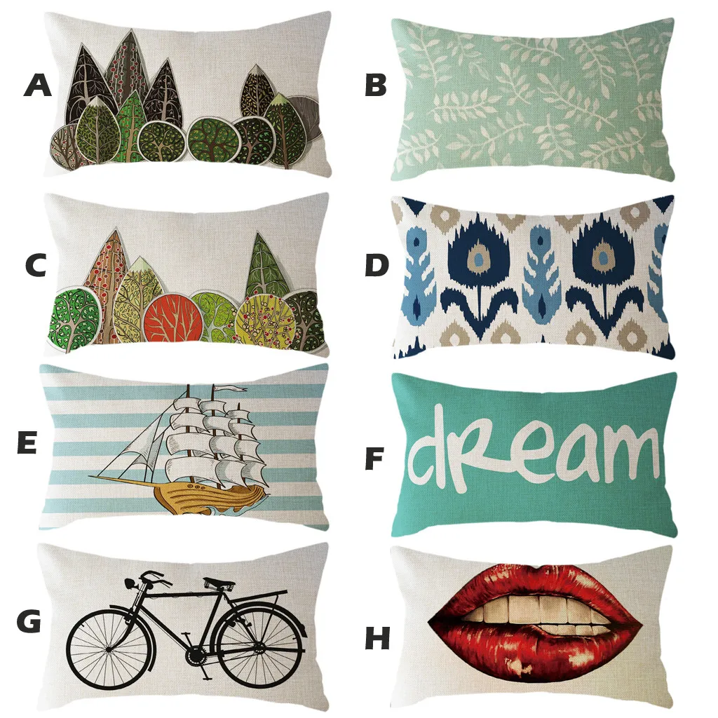 Чехол для подушки Housse De Coussin минималистский с геометрическим рисунком льняная