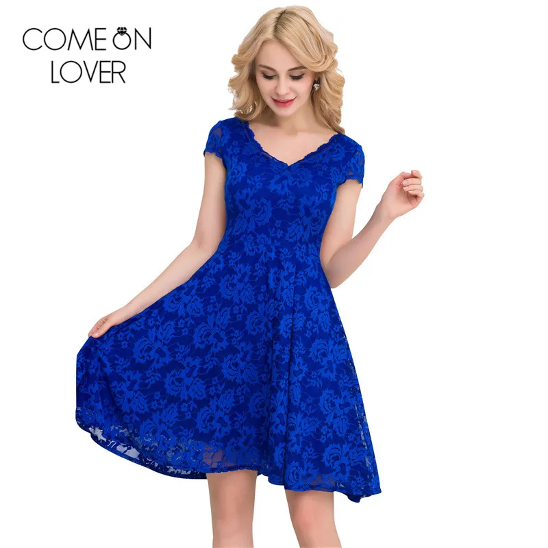 Летнее платье Comeonlover с коротким рукавом и юбкой фигуристки VL1048 прозрачное