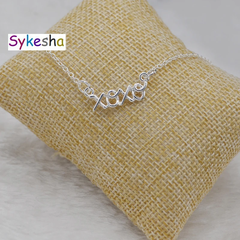 Promotion Gift Monogram Words Necklace XOXO Pendant Women's Jewelry Lovers' Love you Hugs and Kisses | Украшения и