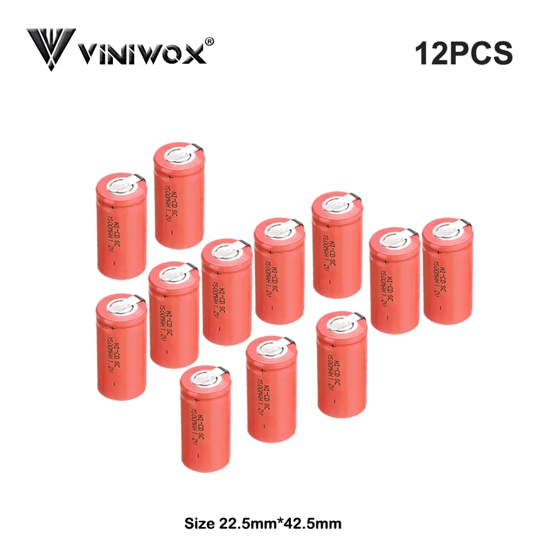 SC 1 2 V 1500mAh Ni CD Subc аккумуляторные батареи сделанные до 9 6 12V 14 4 18V 24V NICD электрические
