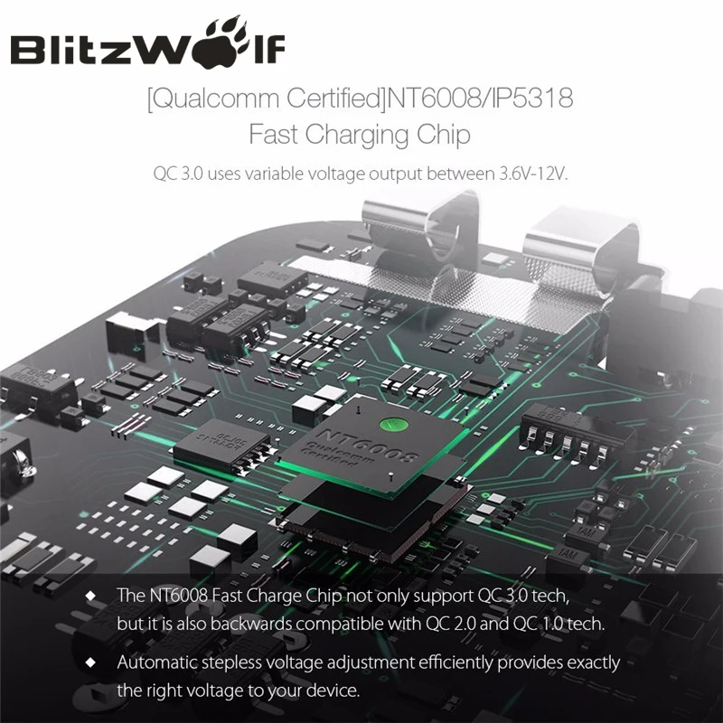Blitzwolf bw p4 5200 мАч Запасные Аккумуляторы для телефонов Портативный qc3.0 Quick Charge