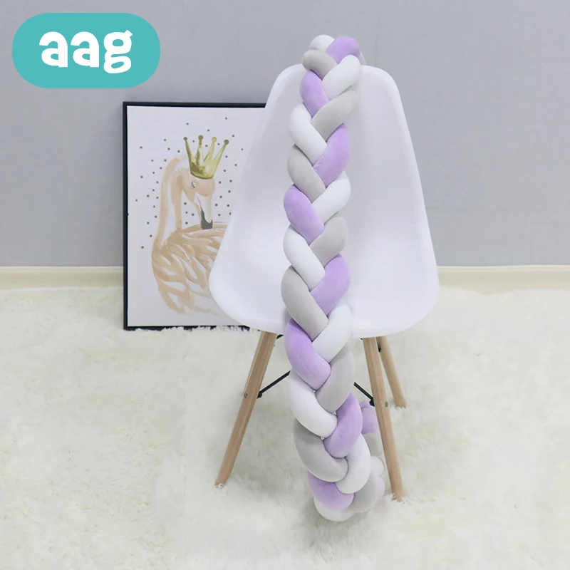 AAG 3M/4M для новорожденного ребенка кровать бампер плетение плюшевый узел детская