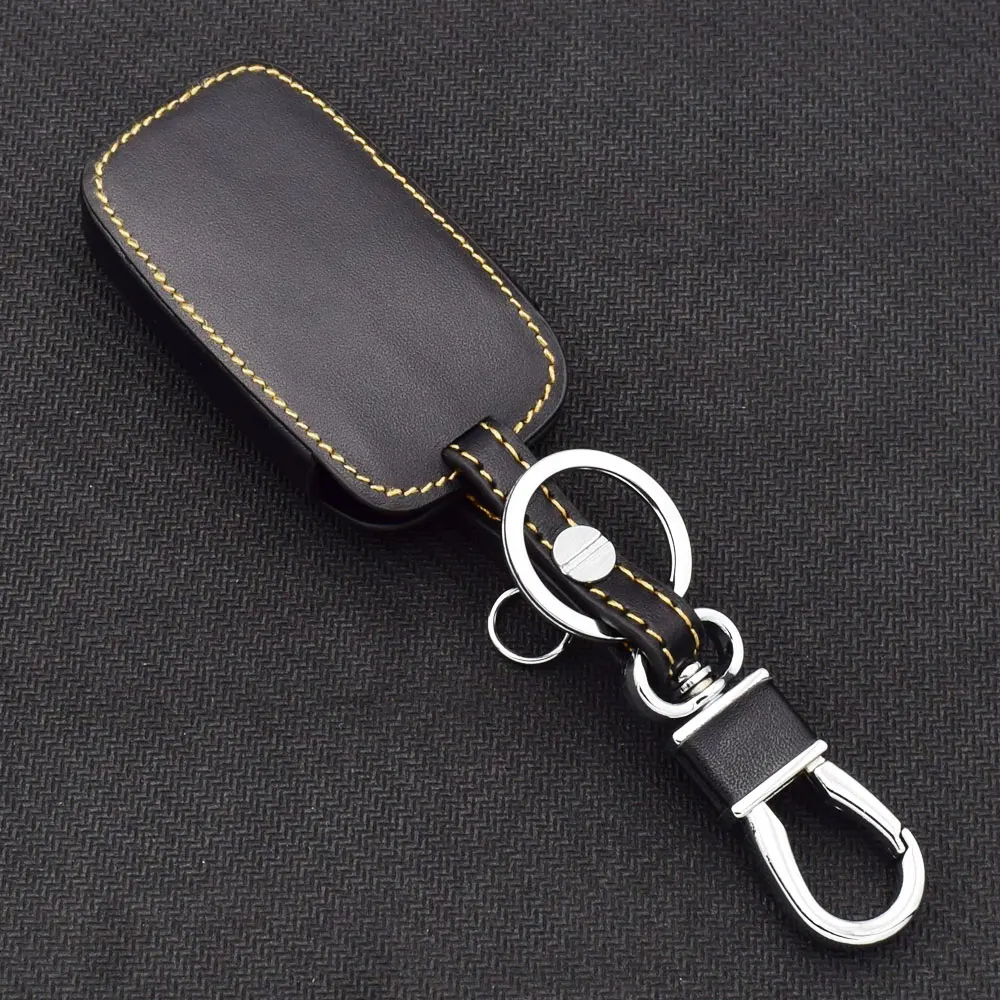 ATOBABI Real Leather Car Key Case Remote Fob Cover For Land Rover LR4 Discovery LR2 Range Sport Evoq Jaguar Smart Keychain | Автомобили и