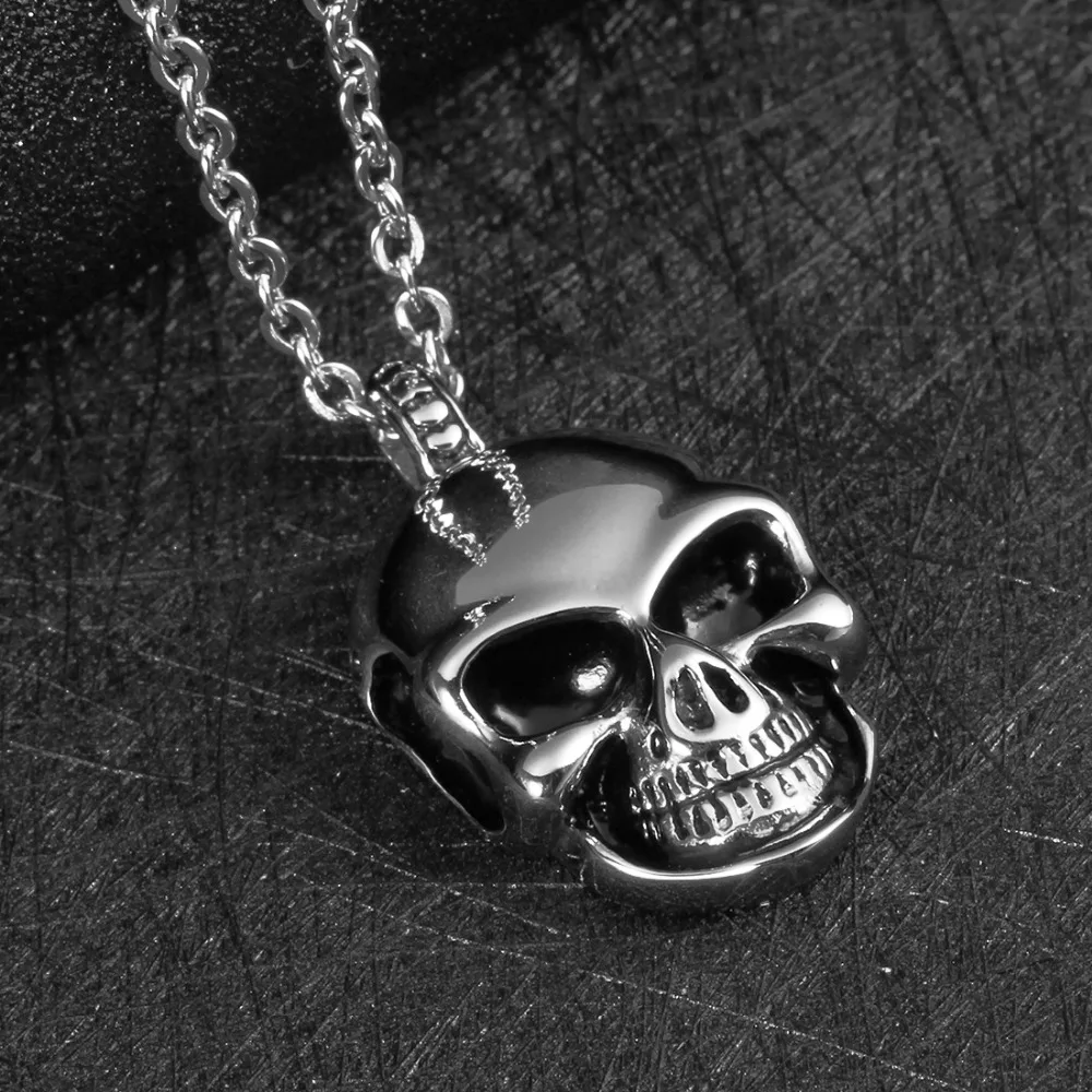1 шт. панк готический серебряный Цвет Череп Скелет Талисманы Подвески Цепочки и