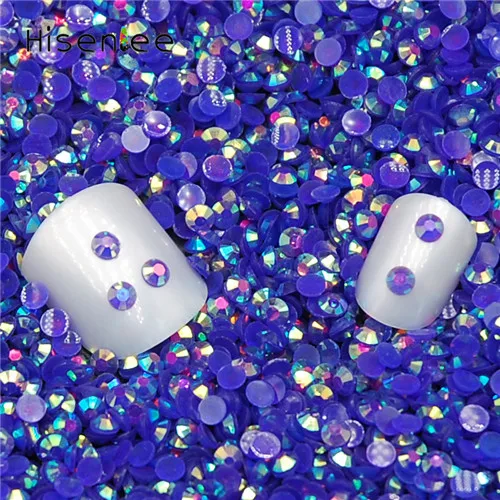 Dark Purple AB Gold Rose Jelly AB Nail Art Rhinestones 2mm AB Shiny Resin Jelly Gems UV Gel 3D Nail Art Decorations Charm Manicure Bead Glitter - Цвет: Dark Purple AB