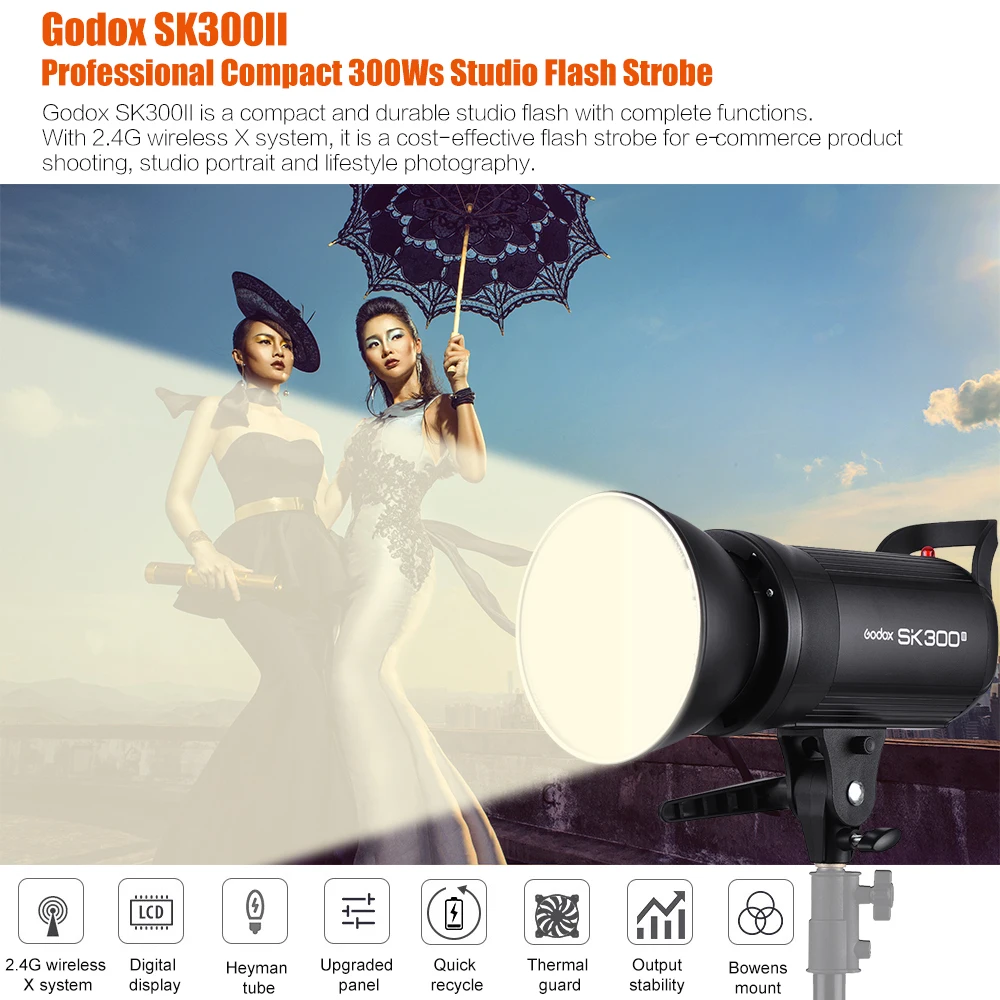 Godox SK300 SK300II SK300 II 110 В 220 профессиональный студийный стробоскоп Мощность 5600 K 300WS GN58 студийная мини-вспышка свет лампы