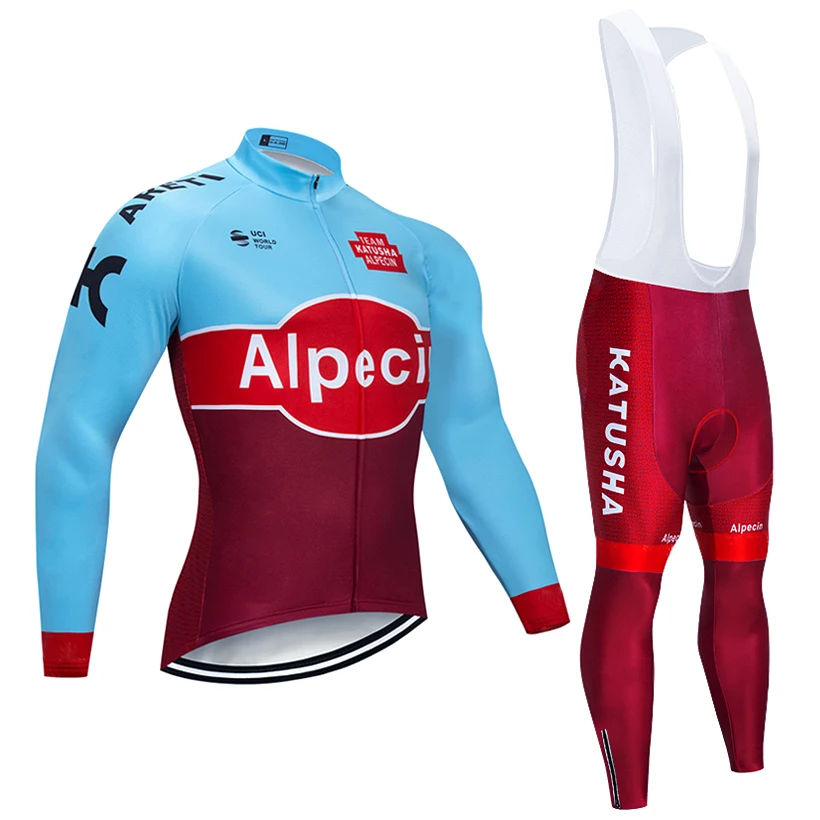 Зимняя велосипедная команда KATUSHA 2019 Джерси 9D гелевые велосипедные брюки костюм