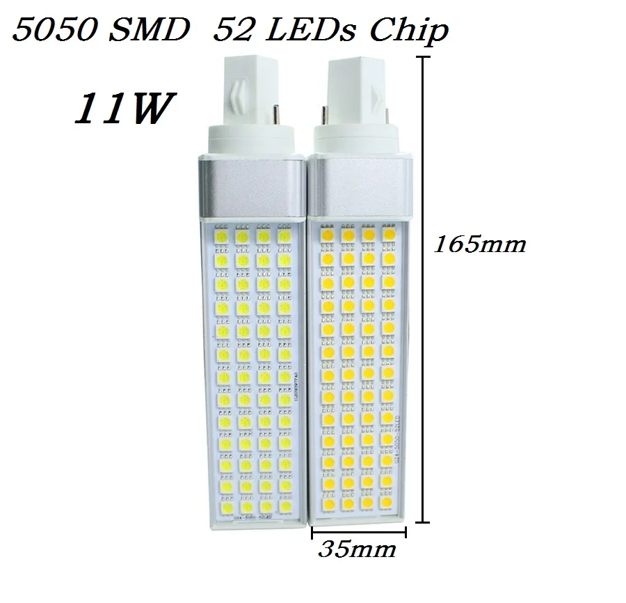Лампада G23 G24 E27 5W 7W 9W 11W 13W 15W 85V 265V/AC горизонтальная штепсельная лампа SMD5050 Bombillas