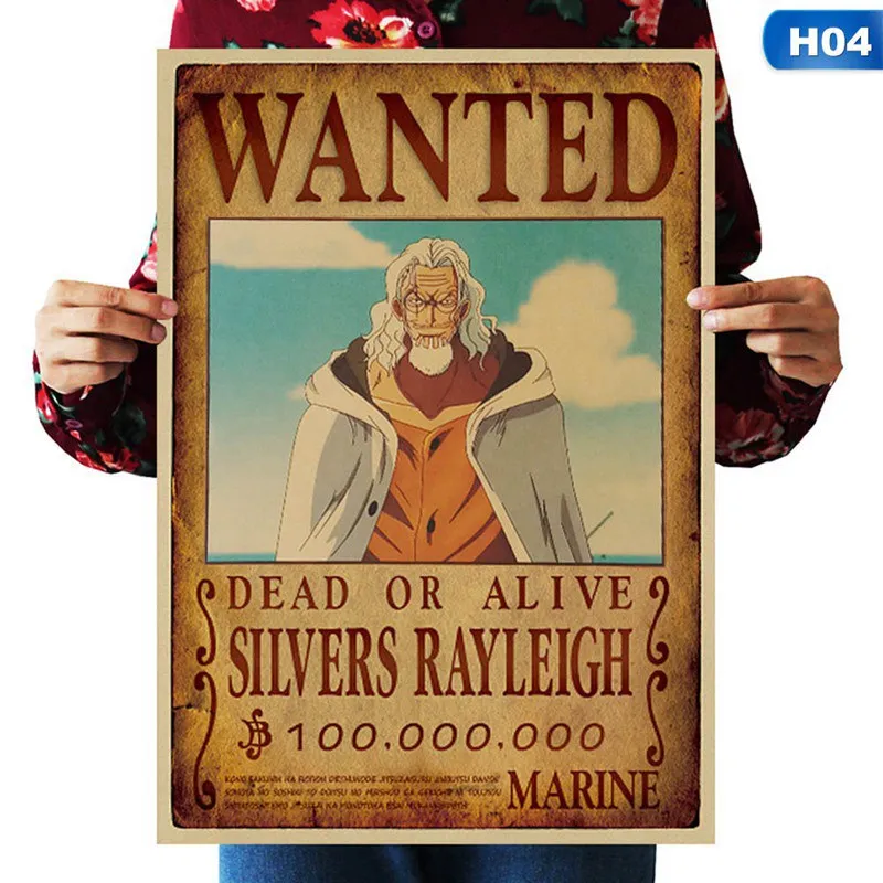 Цельная бумага с покрытием плакаты Luffy Wanted мультфильм фильм крафт-бумага хотел плакат стикер для украшения стен - Цвет: 4