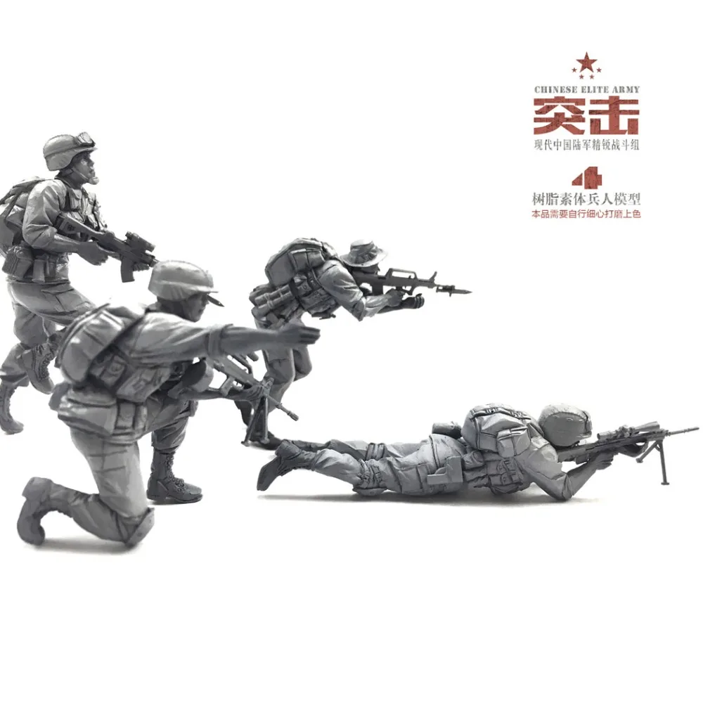 Солдаты из смолы RealTS 1/35 современные китайские солдаты 4 фигурки | Игрушки и хобби