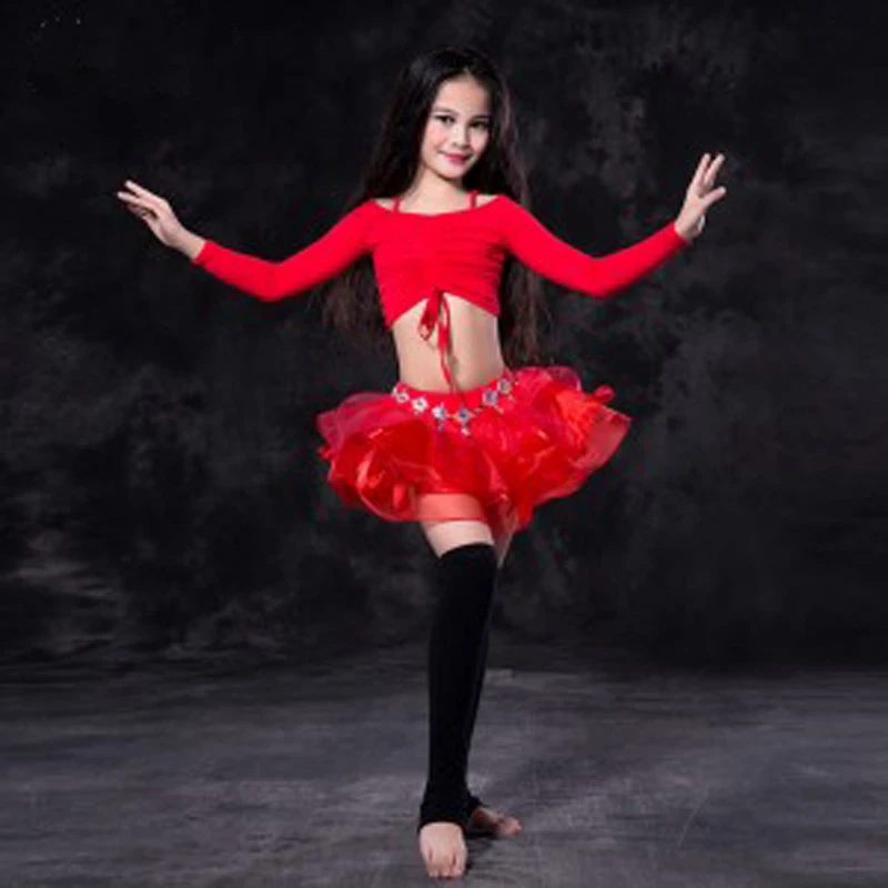 

New 2017 Kids/Child Oriental Dancing Costumes Sexy bellydance Set Dress Tops+Skirt Suits Clothes S/M/L available