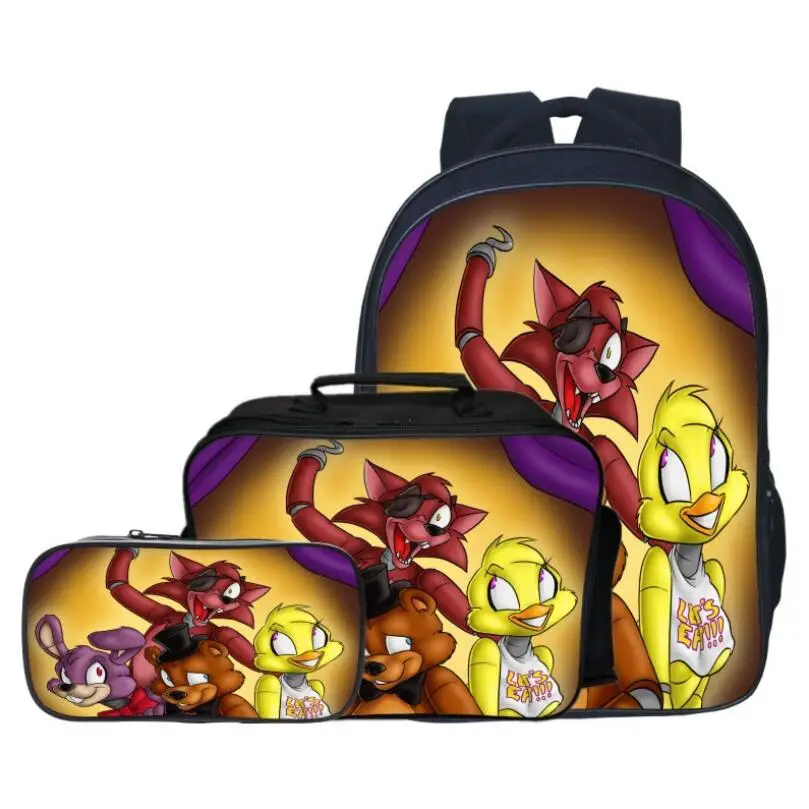 3 шт./компл. детские школьные сумки Five Night At Freddy рюкзаки с героями мультфильмов для