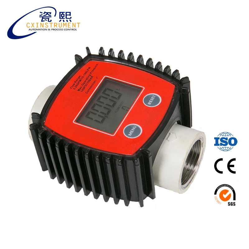 

K24 12~120 M/min Measuring range G1 inch PA Nylon Local LCD display Digital fuel flow meter