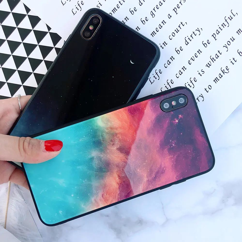 Стеклянный жесткий чехол для Huawei P30 Pro P20 Lite чехлы со звездным небом Mate 20 Nova 3 3i