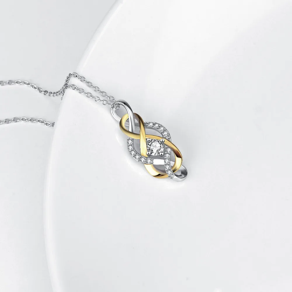 Женское ожерелье из серебра 925 пробы с кулоном в виде узла|925 sterling silver cross|silver