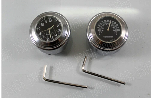 Термометр и часы с креплением на руль CNC для Kawasaki Vulcan Classic VN 400 VN500 VN800 900 1200 1500 1600 2000