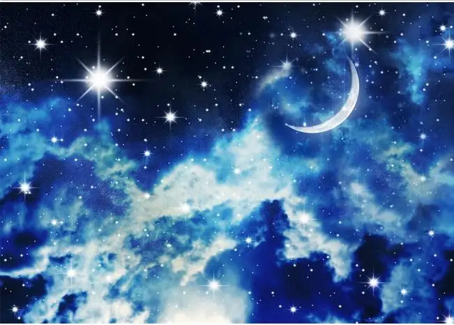 Шторы блэкаут в виде звезд и Луны для спальни оконные занавески с 3D принтом