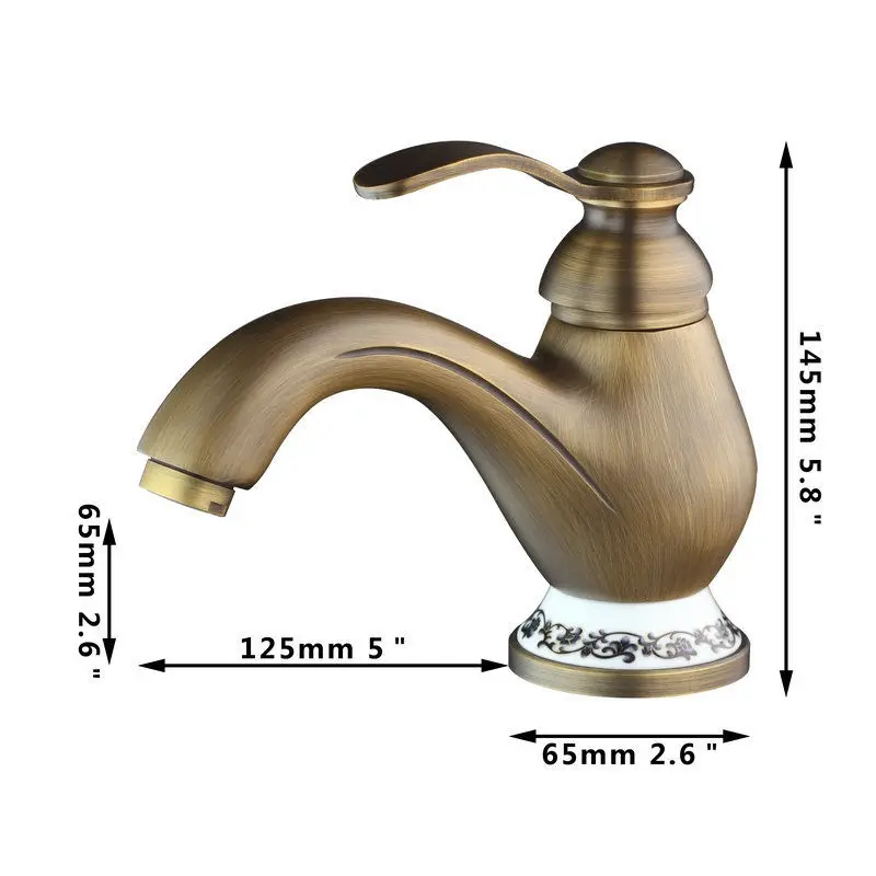 Antique Brass Tap 4 JIENI, античная латунь, столешница, кран для ванной комнаты, кран для умывальника, поворотный кран с одной ручкой, смеситель для горячей и холодной воды - Цвет: Antique Brass Tap 4