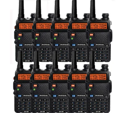 10 шт./партия портативная рация 5 Вт 136 каналов|uv 5r|vhf portablewalkie talkie 5w |