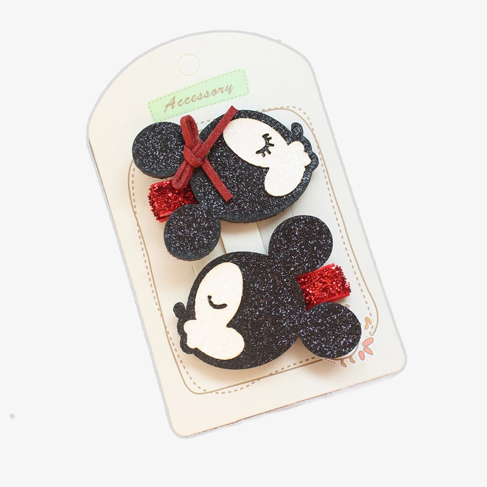 Cute Minnie Mouse Cartoon Handmade Hairpin For Bbay Girls Accessories 2018 Ear Bowknot Wings Stars Hair Clips Headwear | Детская одежда