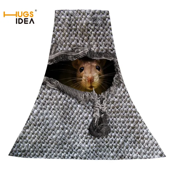 HUGSIDEA пляжное полотенце из микрофибры, милое 3D животное, кошка, мышь, принт, супер абсорбент, домашний текстиль, для тела, спа, банное полотенце, полотенце для волос, Toalla - Цвет: CA5422