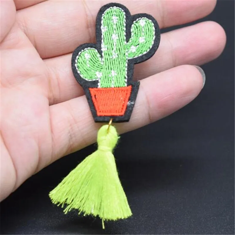 Cactus tassels Iron On Patches for Clothing Embroidery Biker Patch Apparel Accessories Stickers Clothes Fabric Free Shipping | Дом и сад
