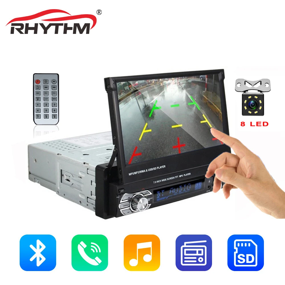 Автомобильный стерео аудио радио авто gps Bluetooth 1DIN 7 &quotHD Универсальный 12 В в