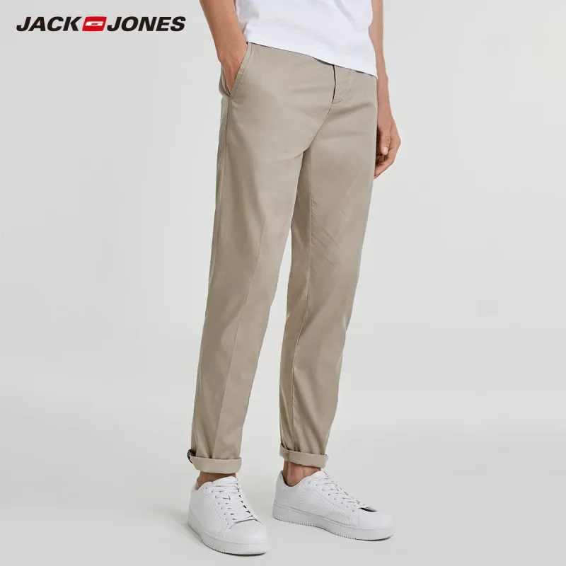 Мужские Классические облегающие укороченные брюки JackJones 100% хлопок длина по