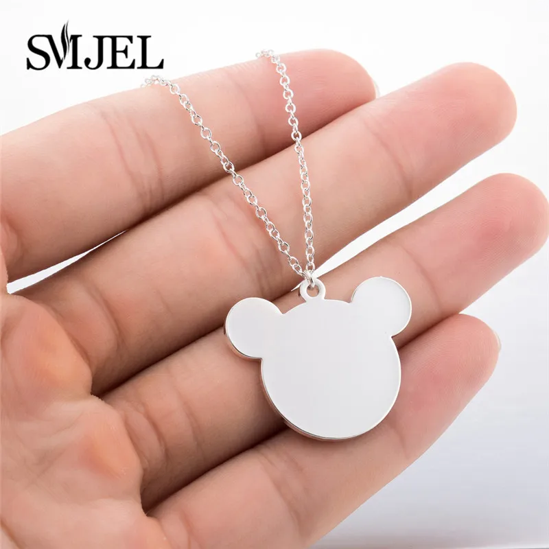 mickey necklace SMJEL мультфильм замок Микки серьги из нержавеющей стали серьги с изображением животных детские подарки на вечеринку Модные женские аксессуары, бижутерия - Окраска металла: mickey necklace