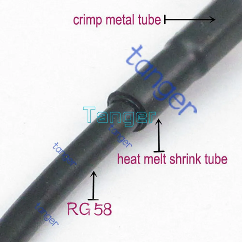 

Hot sale N female jack waterproof with nut to RP-SMA female connector straight RF RG58 Pigtail Jumper Coaxial Cable 20inch 50cm
