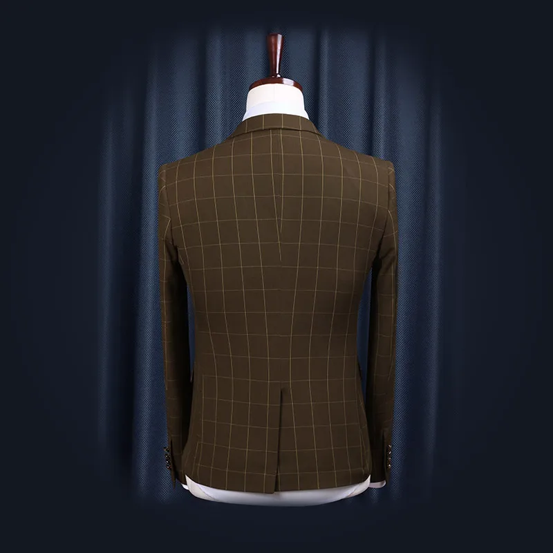 Free Shipping 2014 Autumn Men Business Dress Wedding Suits High Quality No-Iron Blazer Man Apparel Retro England Style Slim | Мужская