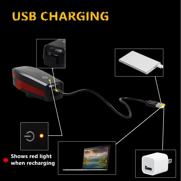Велосипедный звонок usb зарядка Многофункциональный рожок для велосипеда свет