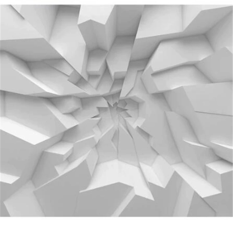 Wellyu пользовательские обои 3d Белый многоугольник кирпичная стена потолок фон