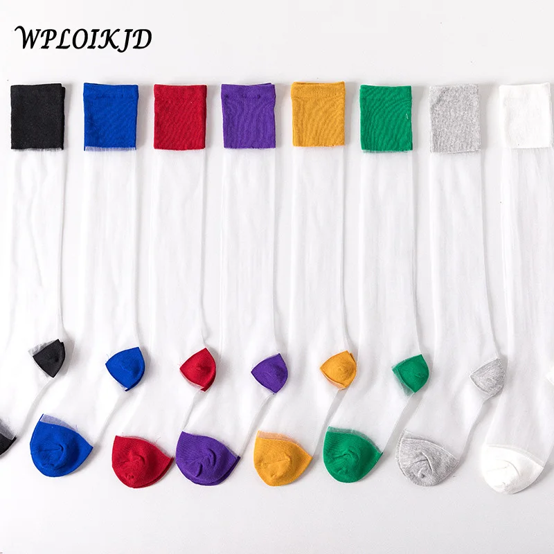 

[WPLOIKJD]2019 Korea fashion spring summer style Heap Heap Socks Women Socks simple comfortable thin Socks women harajuku Sokken