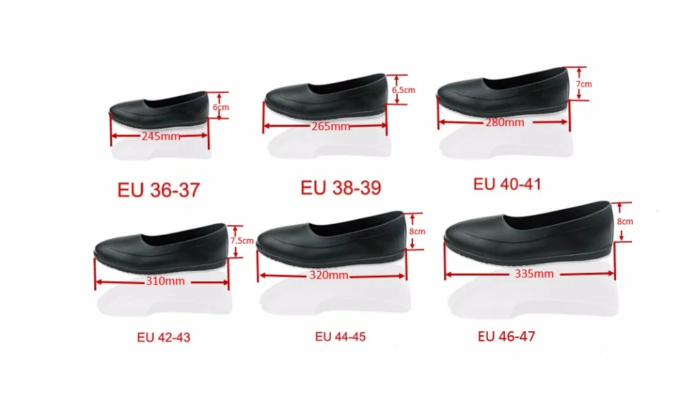 Мужские резиновые галоши WALFOS резиновый чехол от дождя водонепроницаемые для
