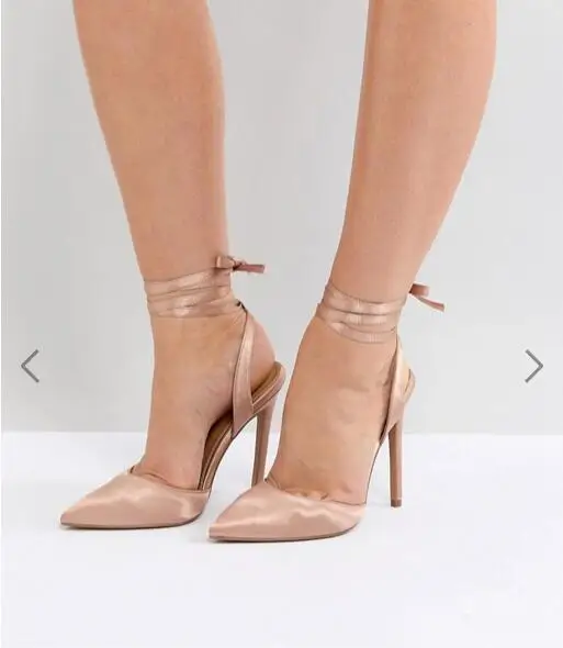 Online Terbaru Sepatu Merah Muda Pesta Musim Panas Wanita Renda Sepatu Hak Tinggi Sandal Wanita Menunjuk Toe Salto Alto Sapatos Feminino