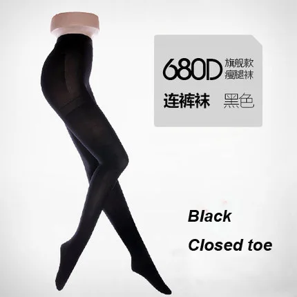 Black-Closed toe 1 шт. Новое поступление антиварикозные вены колготки чулки Stovepipe медицинские обтягивающие чулки для женщин - Цвет: Black-Closed toe