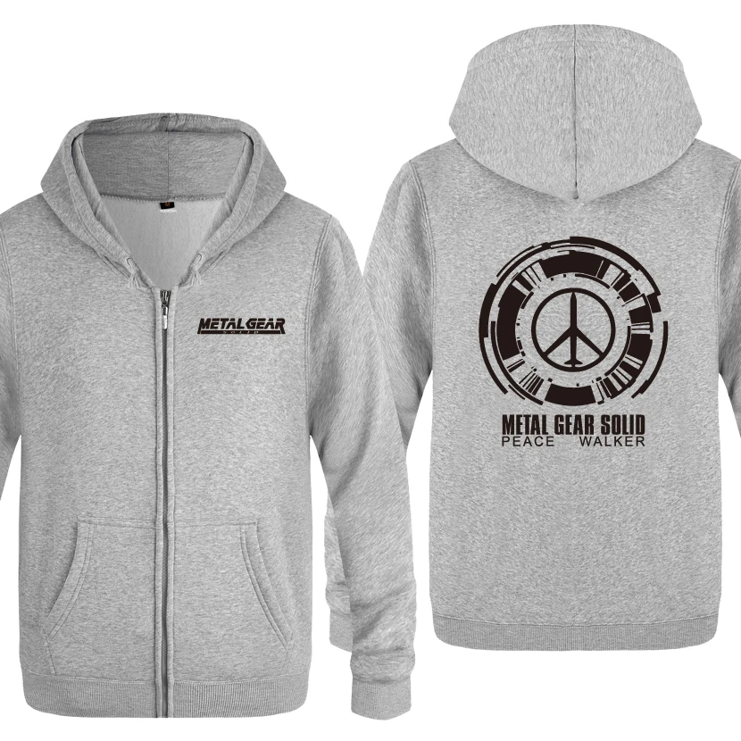 Peace Walker Metal gear однотонные игровые толстовки мужские мужские флисовые толстовки с капюшоном на молнии кардиганы - Цвет: HUIY HET