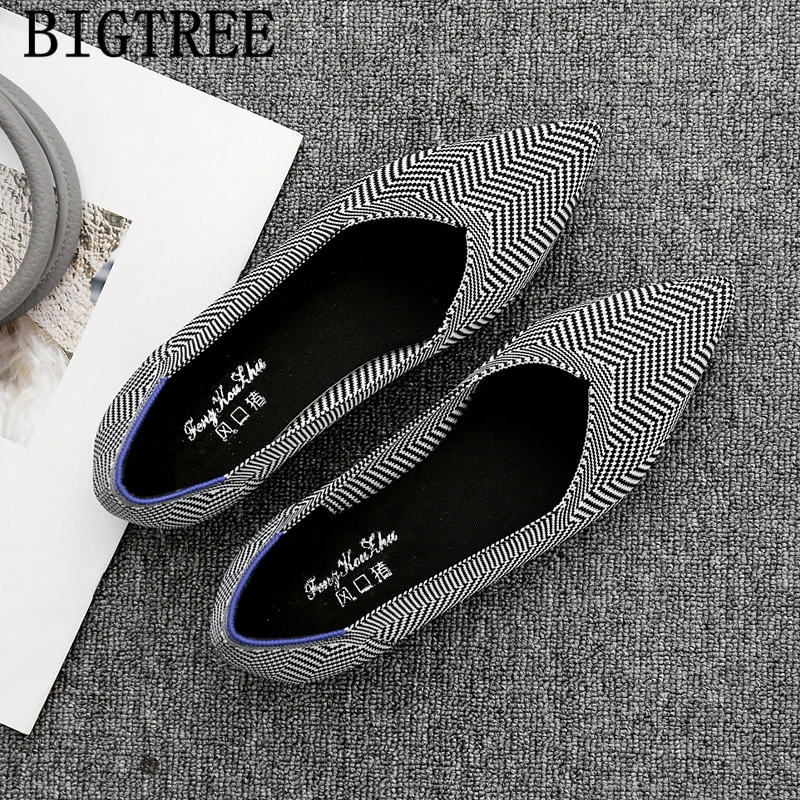 Удобная обувь Острый носок Туфли без каблуков в Корейском стиле женская 2021 на