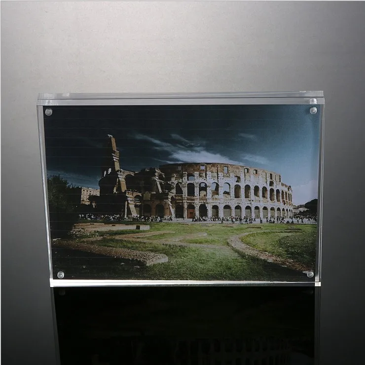 Простой стиль Экстра прозрачная Ультра толстая акриловая магнитная фоторамка