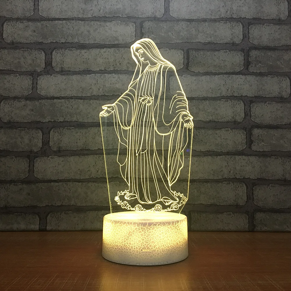 

Home Decoration Lights Colorful Remote Touch Table Lamps For Living Room White Base Lovely 7 Color Change led 3d Night Lights
